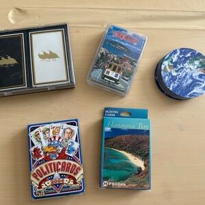 90s 2000s Playing Cards Lot – Novelty, Travel, Politicards 2004, Y2K Decks